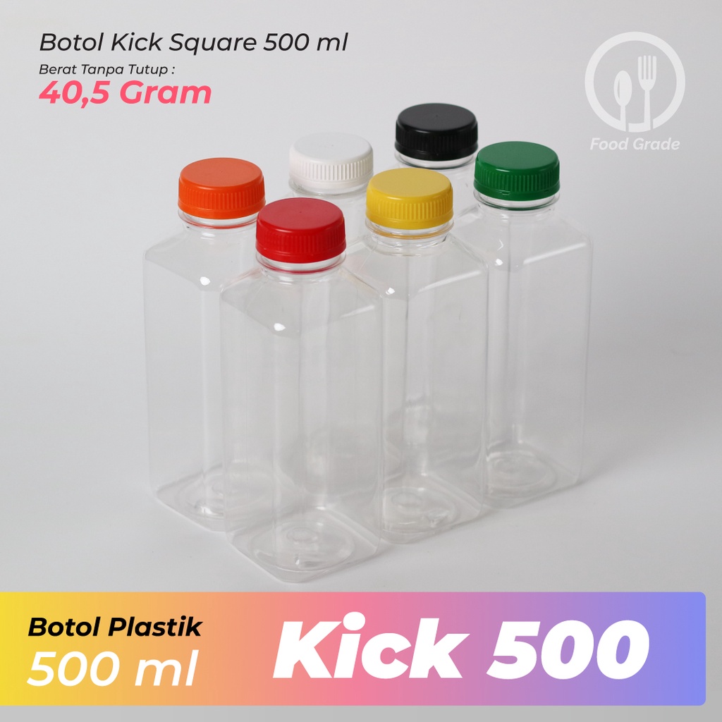 Jual Botol Kick Square Ml Botol Kale Kotak Ml Botol Ml Tutup Warna Shopee