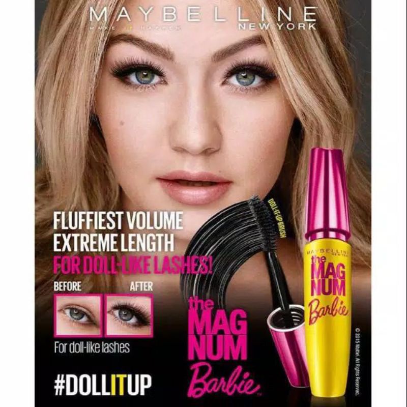 Jual Maybelline mascara MAGNUM BARBIE(kuning) Shopee Indonesia