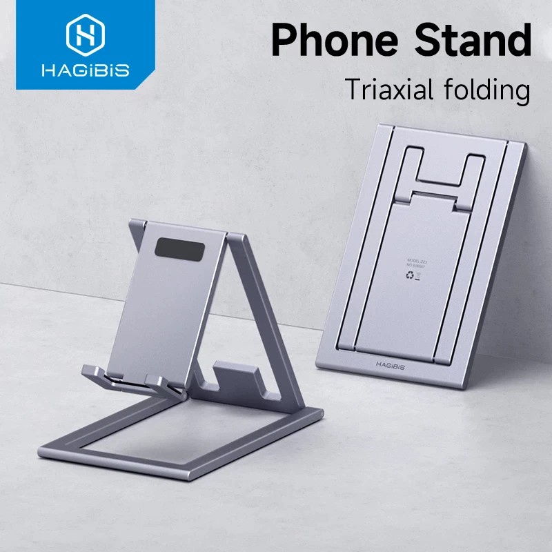 HAGIBIS PHONE STAND ALUMINIUM CELL PHONE ADJUSTABLE DESK PHONE HOLDER