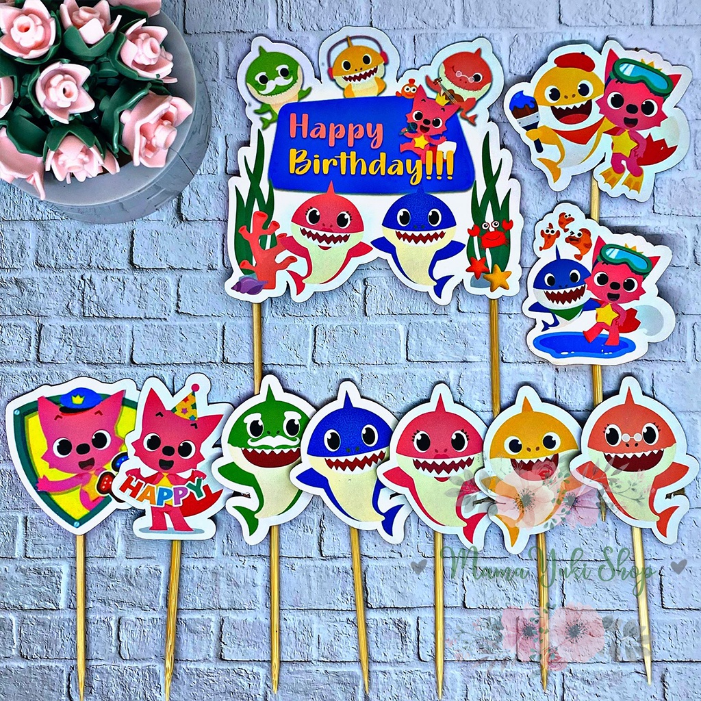 Jual Topper Cake Hiasan Kue Ulang Tahun Anak BABY SHARK | Shopee Indonesia
