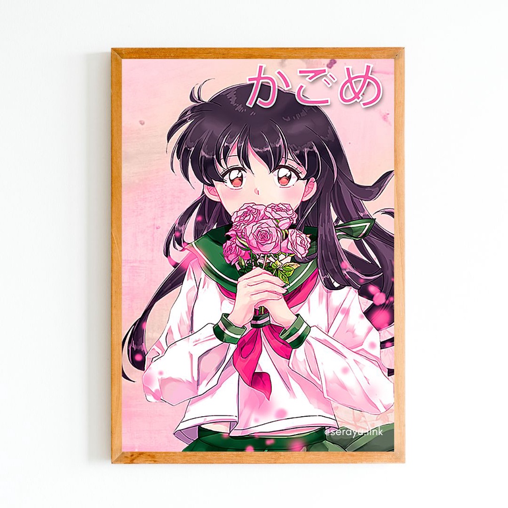 Poster Handmade Moreno-Mata Inuyasha E Kagome - Graffiti Autentico Su Carta Acquerello - Foto 6