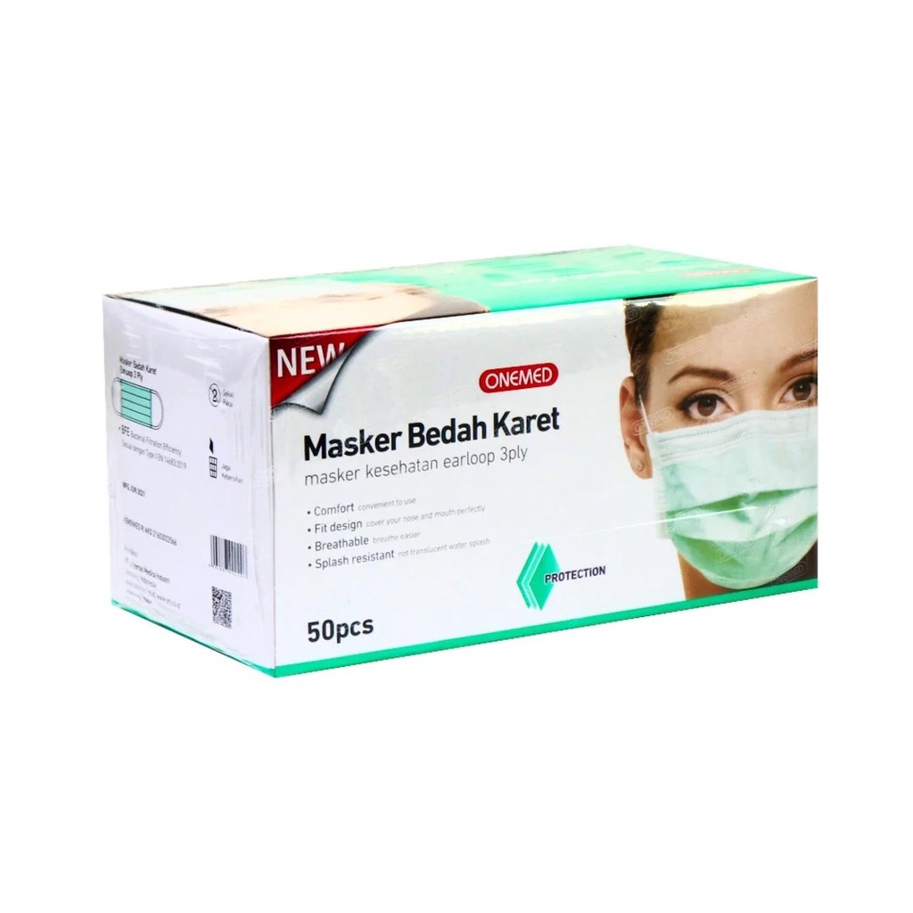 Jual Masker 3 Ply Earloop Medis ONEMED / Surgical Mask - Hijau | Shopee ...