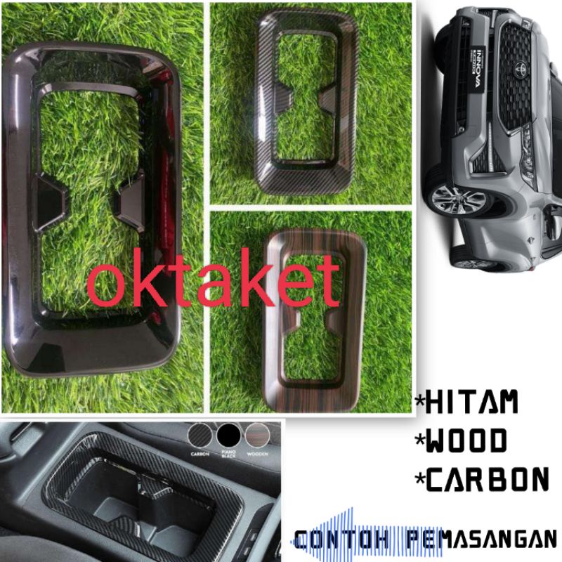 Jual panel center cup holder Innova Zenix 2023 hitam wood carbon ...