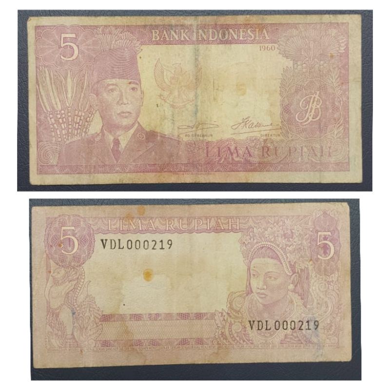 Jual Uang Kuno Negara Indonesia Sukarno 5 Rupiah Tahun 1960 Slow Nomor