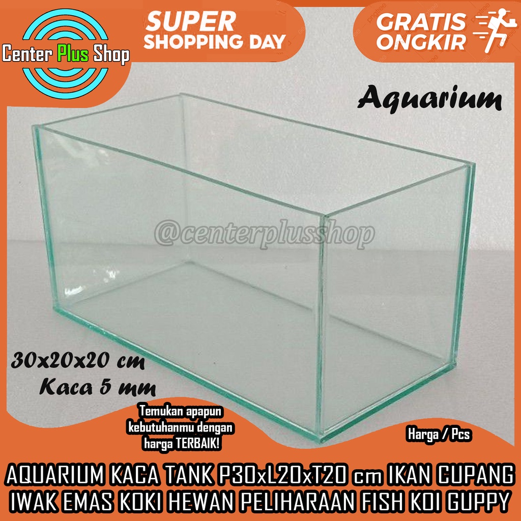 Jual [Instant] Aquarium Akuarium Kaca Ukuran 30x20x20 Cm Bening ...