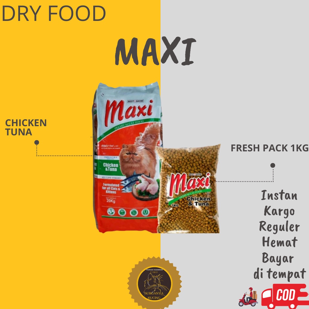 Jual Maxi Chicken Tuna Cat Food Repack Kg Makanan Kucing Kg Shopee Indonesia