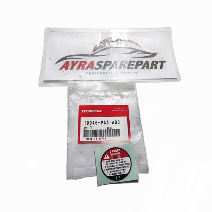 Jual Sticker stiker label tutup radiator mobil Honda 1.1 ( Kode part ...