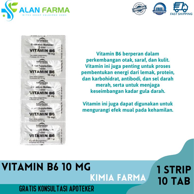 Jual Vitamin B6 10 mg | Vitamin B6 Kimia Farma | Shopee Indonesia