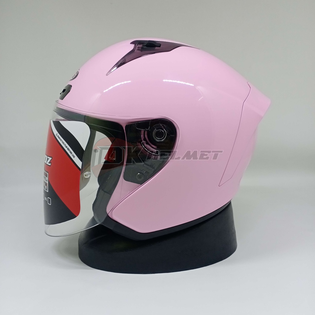 Jual Helm Half Face NJS Kronoz Solid Peach Pink Gloss New & Original