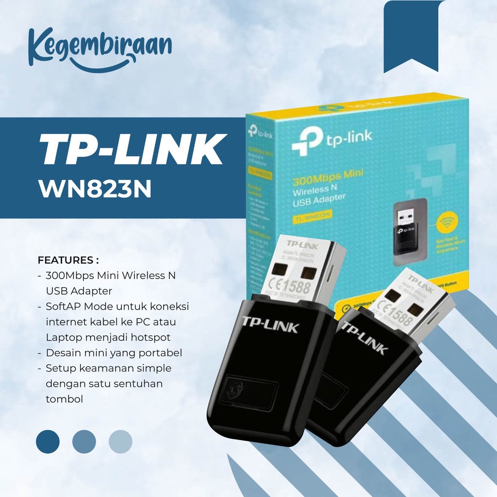 Jual Usb Wifi Dongle TpLink Wn823n Adapter Mini 300Mbps Tp Link 823n ...