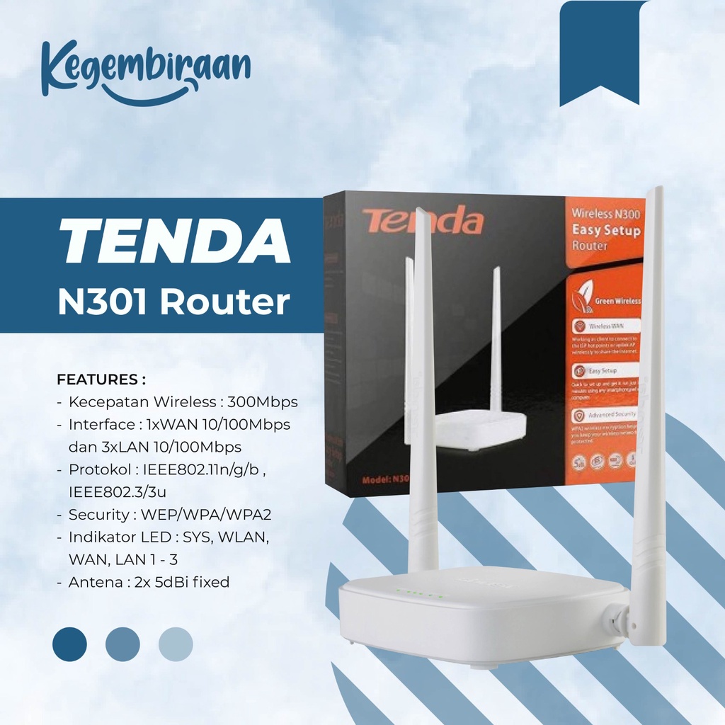 Jual enda N301 Router Wireless N300 Easy Setup Original | Shopee Indonesia