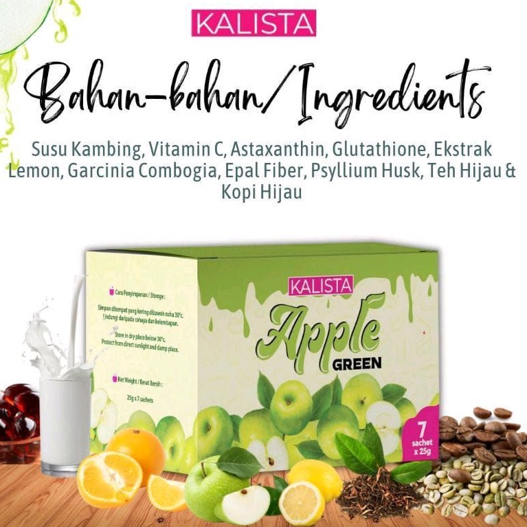 Jual Kalista Dara Apple Green 7s Almond Fiber Kalista Original