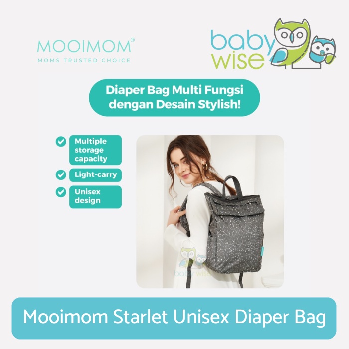 Jual Mooimom Starlet Unisex Diaper Bag - Tas Bayi Besar Perlengkapan