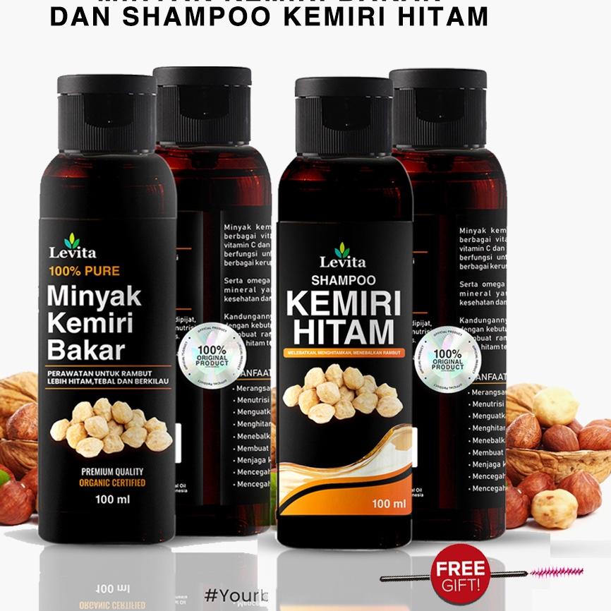 Jual Paket Minyak Kemiri Bakar Dan Shampoo Kemiri Hitam Levita ...