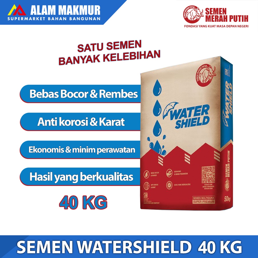 Jual Semen Watershield Merah Putih 40 Kg (khusus Area Karawang, Subang ...