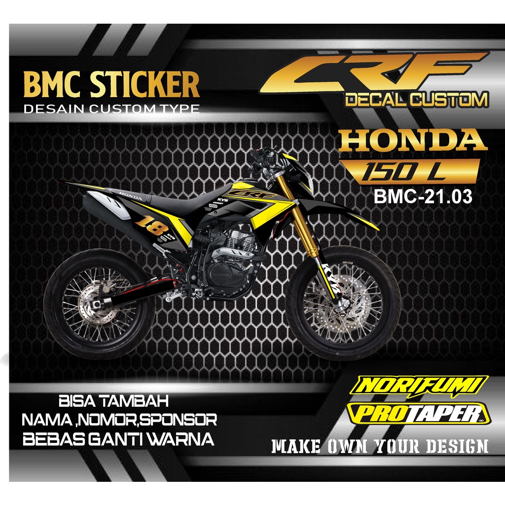 Jual STICKER DECAL HONDA CRF 150L /DEKAL STRIPING MOTOR HONDA CFR ...