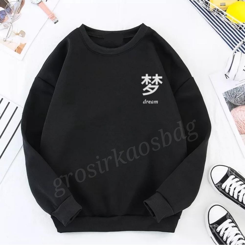 Jual Sweater Crewneck Pria Jepang Dream Termurah Bahan Fleece Lembut