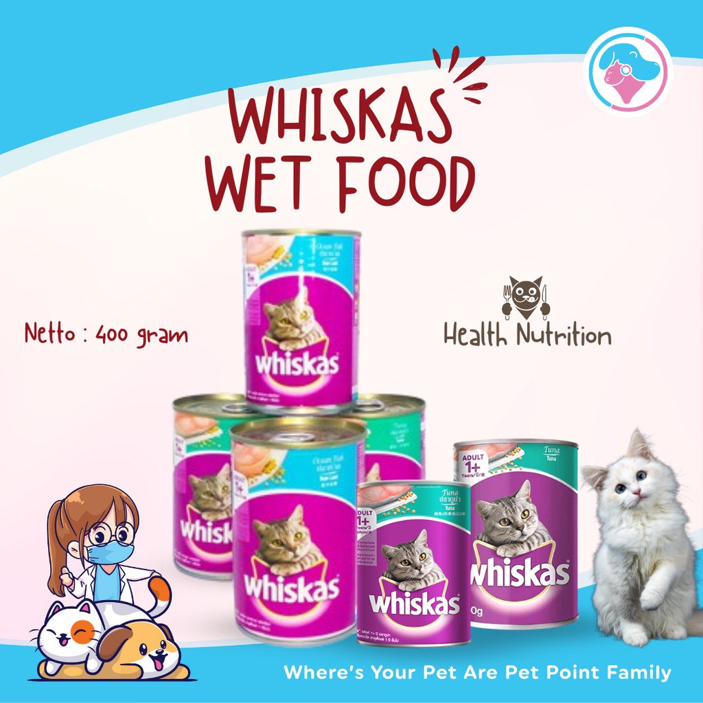 Jual WHISKAS Junior Adult Makanan Basah Kucing 400gr Kaleng Pakan Wet