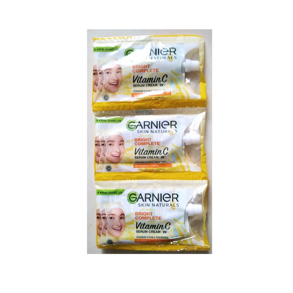 Jual Garnier Bright Complete Cream UV Sachet Kuning 7 ml Shopee