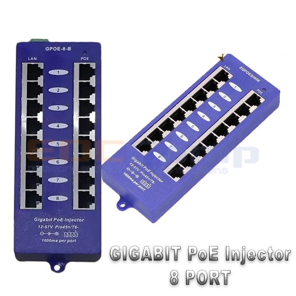 Jual Passive POE Injector 8 Port Gigabit / Gigabit POE 8 Port | Shopee ...