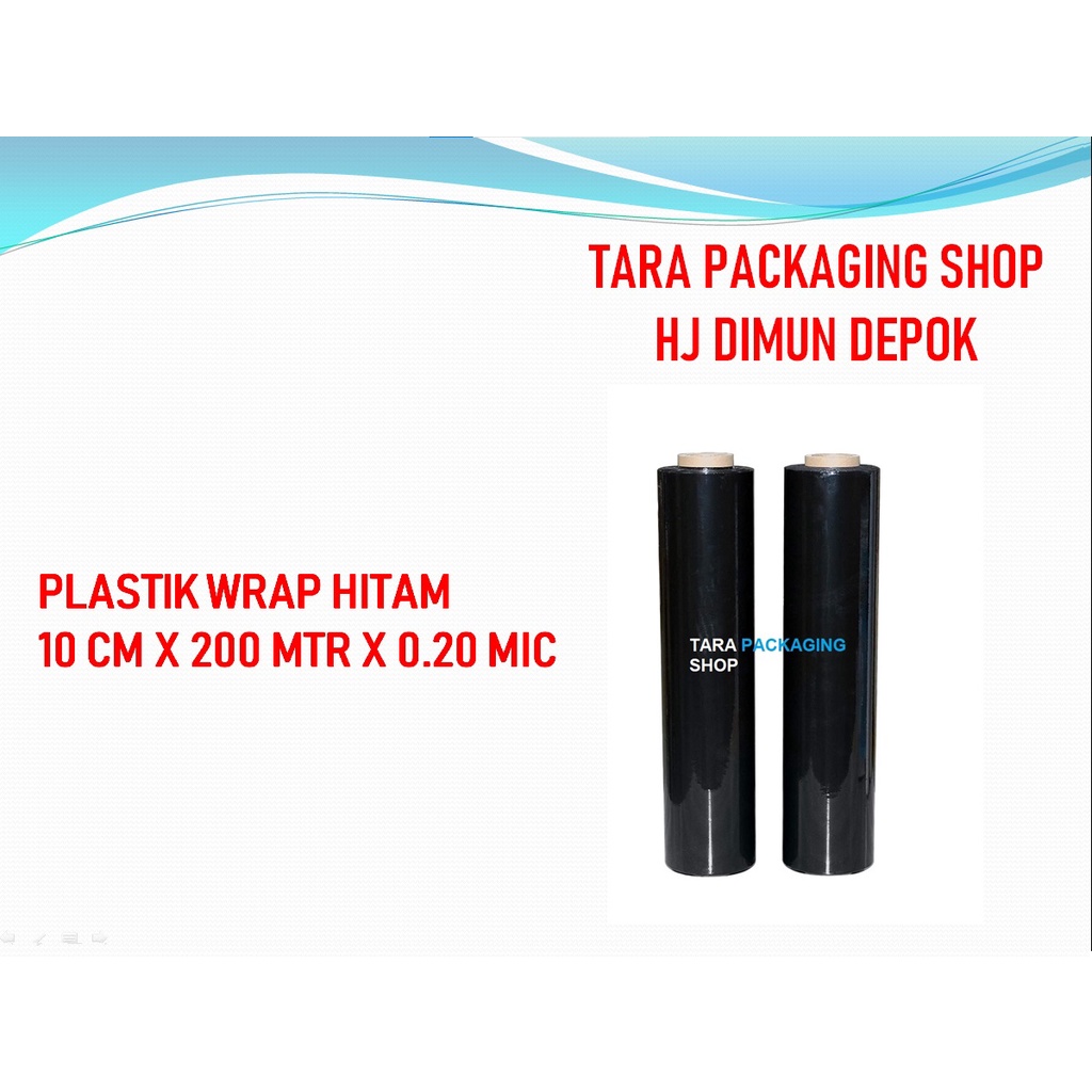 Jual PLASTIK WRAP HITAM 20 CM X 200 MTR X 0.20 MIC | Shopee Indonesia
