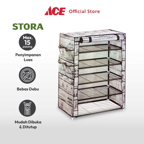 Jual Ace Stora Rak Sepatu Tingkat Abu Abu Shoe Rack Organizer