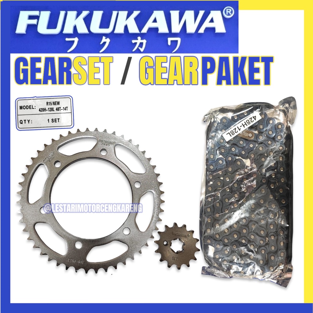 Jual GEAR SET GIR PAKET R15 NEW V3 MT 15 VIXION R XSR FUKUKAWA OEM