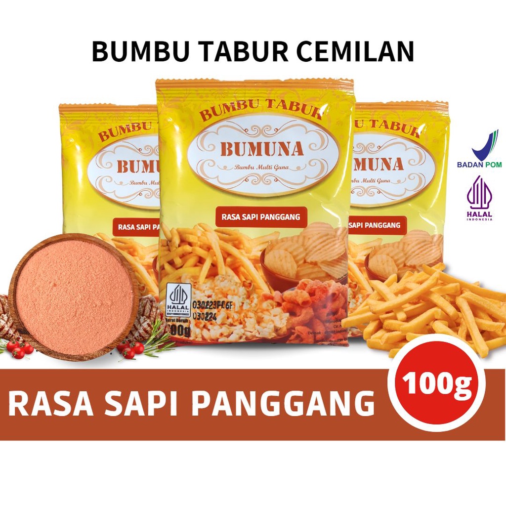 Jual Bumbu Tabur Rasa Sapi Panggang 100gr Bumuna Bumbu Cemilan Ciki