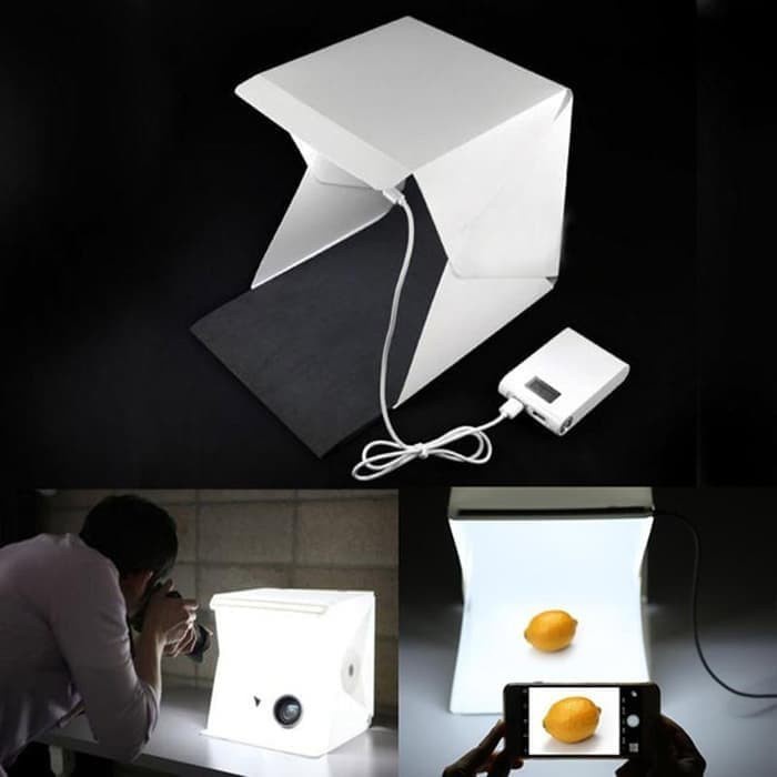 Jual Mini Photo Studio Box Portable Lampu LED foto produk kotak lipat ...