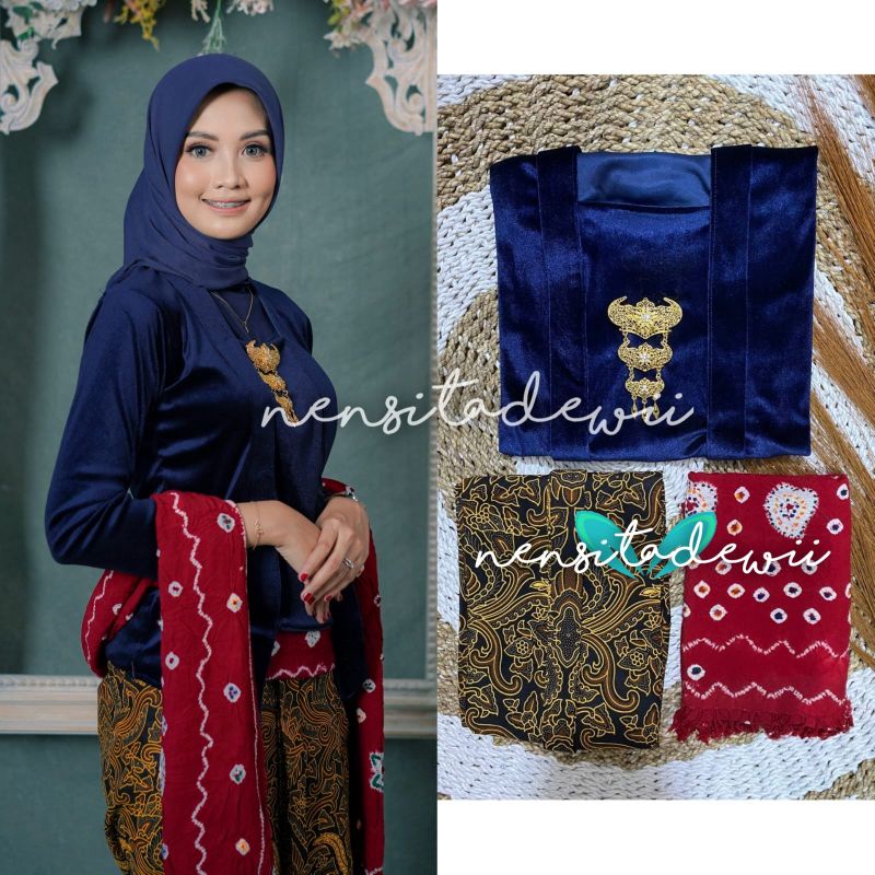 Jual [1 Set] Kebaya, Jarik Instan + Selendang Jumputan / DN01, Model ...