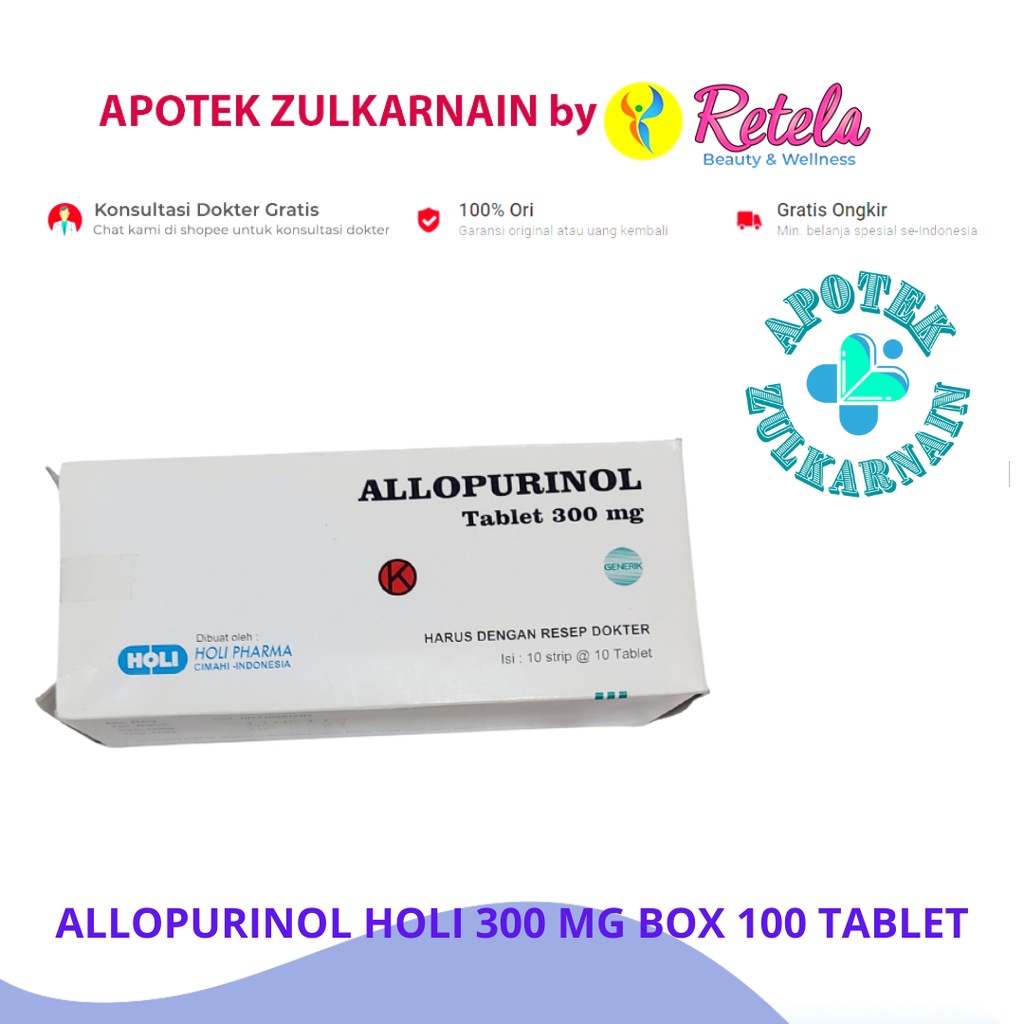 Jual ALLOPURINOL 300MG 1 STRIP 10 TABLET | Shopee Indonesia