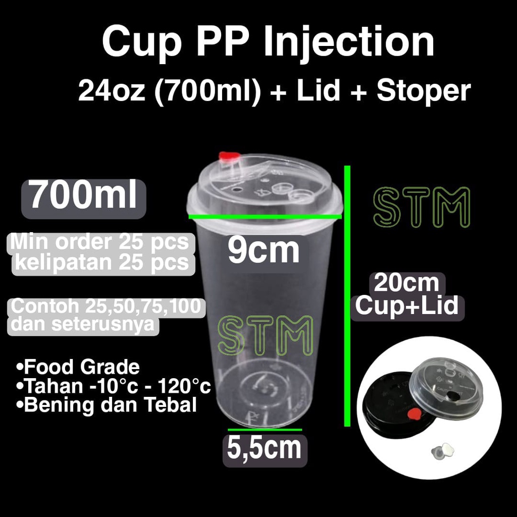 Jual Cup Pp Injection Terlengkap Termurahgelas Plastik Injection Thinwall Cup 22oz 24oz 700ml 4848