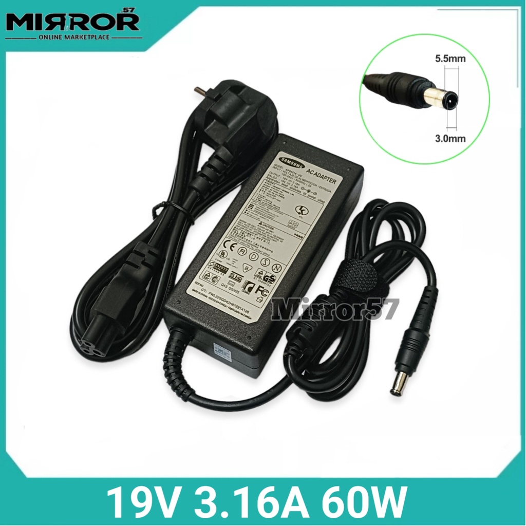Jual New Charger Laptop Samsung 19V – 3.16A AD-6019 ADP-60ZH CPA09-004A ...