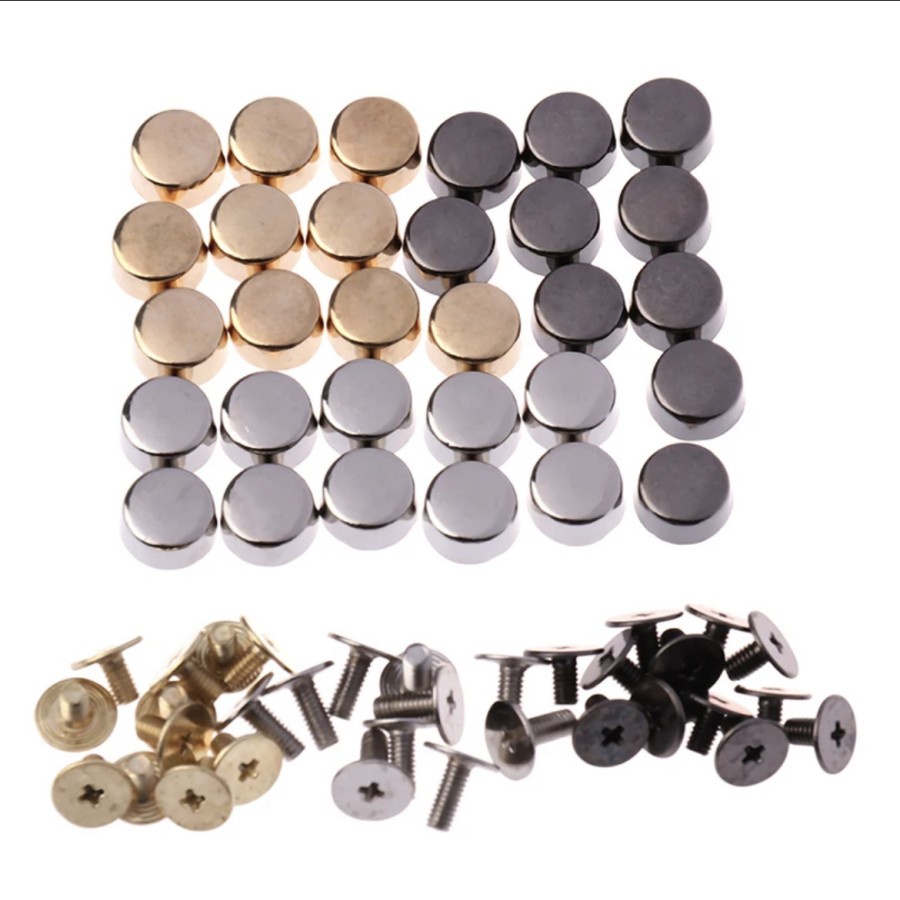 Jual Kaki Tas Baut 1cm Flat Anti Karat Button Studs Rivet | Shopee ...
