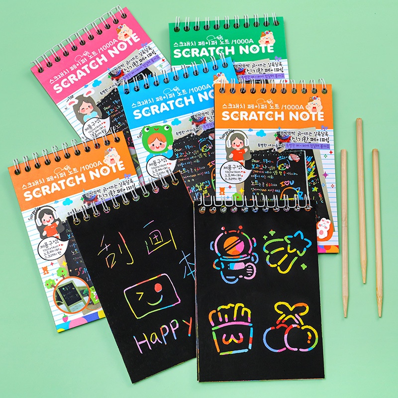 Jual Scratch Note Mini Buku Gambar Mini Tulis Gores Ajaib Buku Gambar ...