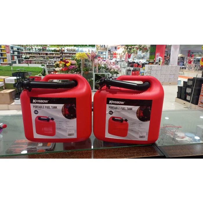 Jual KRISBOW JERIGEN BENSIN SOLAR PLASTIK 10L FUEL GASOLINE TANK JERRY