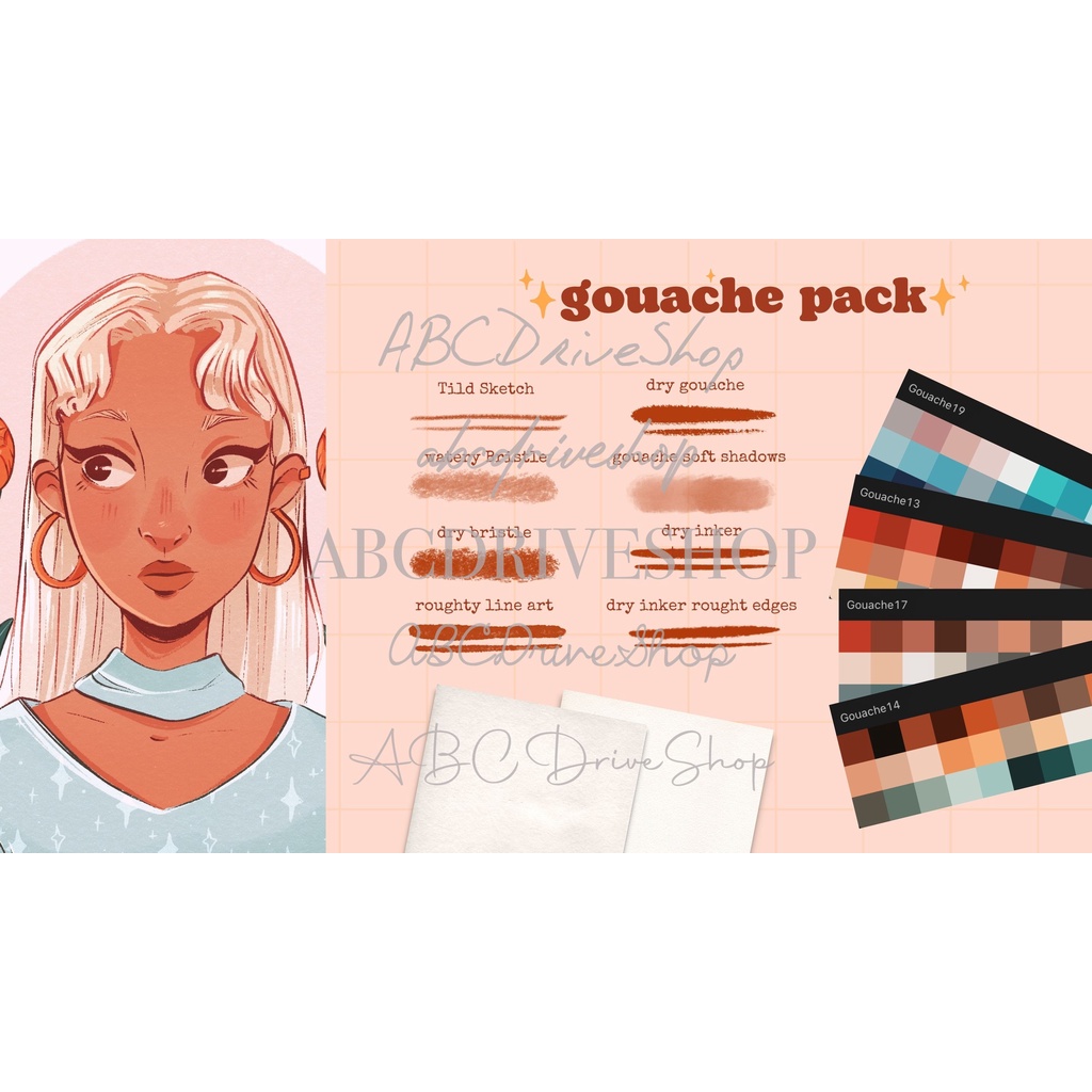 Jual Procreate Brush - Digital Gouache Pack for Procreate | Shopee ...