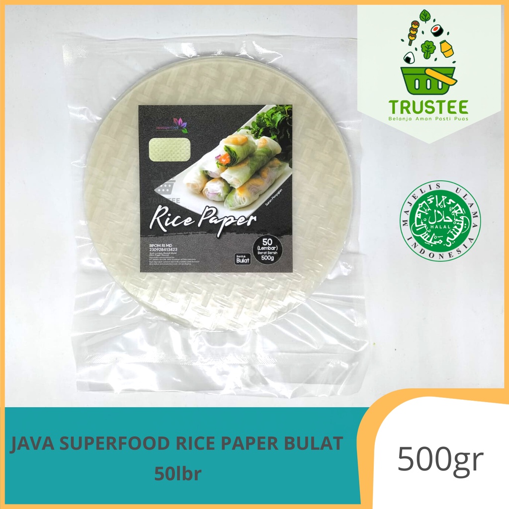 Jual Java Super Food Rice Paper / Kulit Lumpia Bulat 50 Lembar HALAL ...