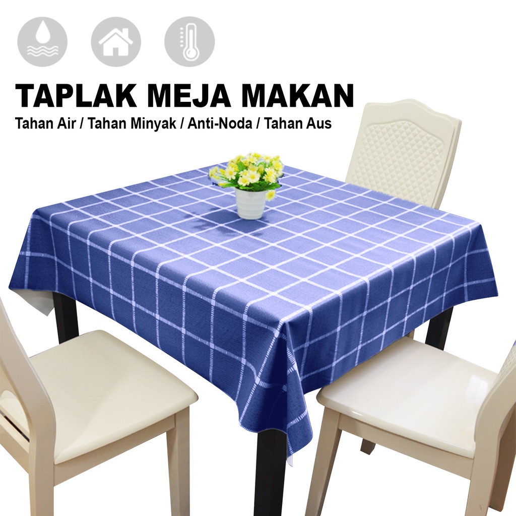 Jual Luxurycollection Taplak Meja Makan Persegi Motif Kotak 4 kursi 6 ...
