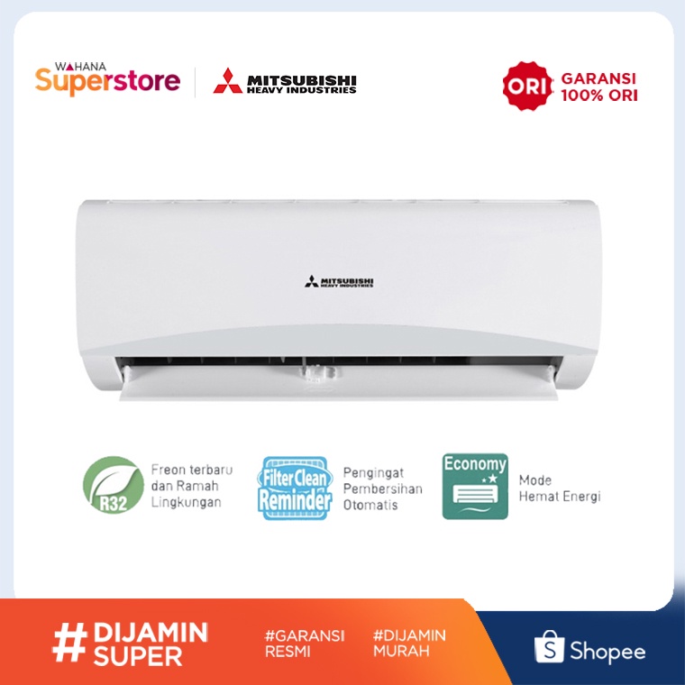 Jual Mitsubishi AC Split Dinding Standard Thailand R32 1/2 PK ( 0.5 PK ...