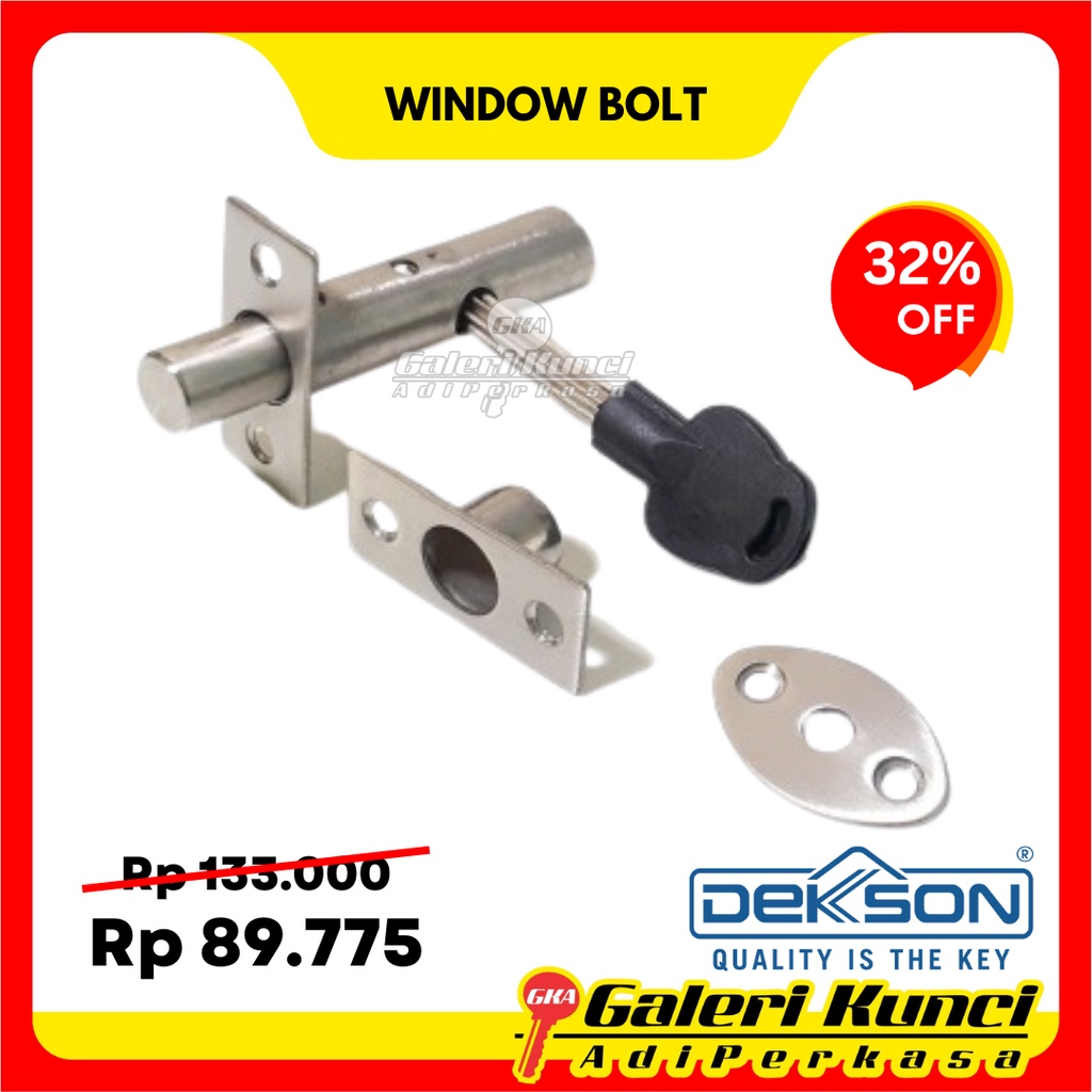 Jual Window Bolt Dekson Dekkson With Key Grendel Jendela | Shopee Indonesia