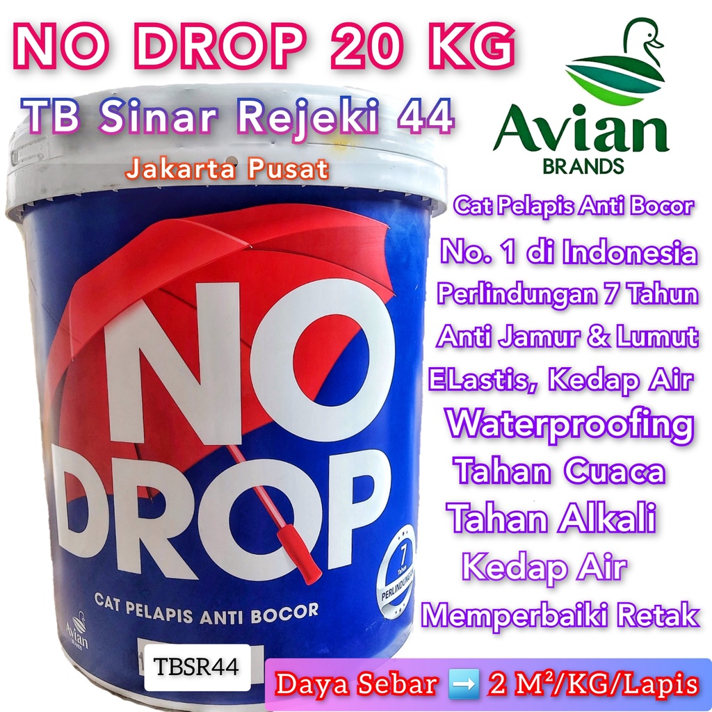 Jual Instan No Drop 20 Kg Warna Lengkap Cat Pelapis Anti Bocor Waterproofing Nodrop Pail 20kg 7317