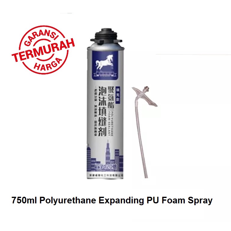 Jual 750ml Spray PU Polyurethane Sealant Foam Multi Purpose Foam Spray ...