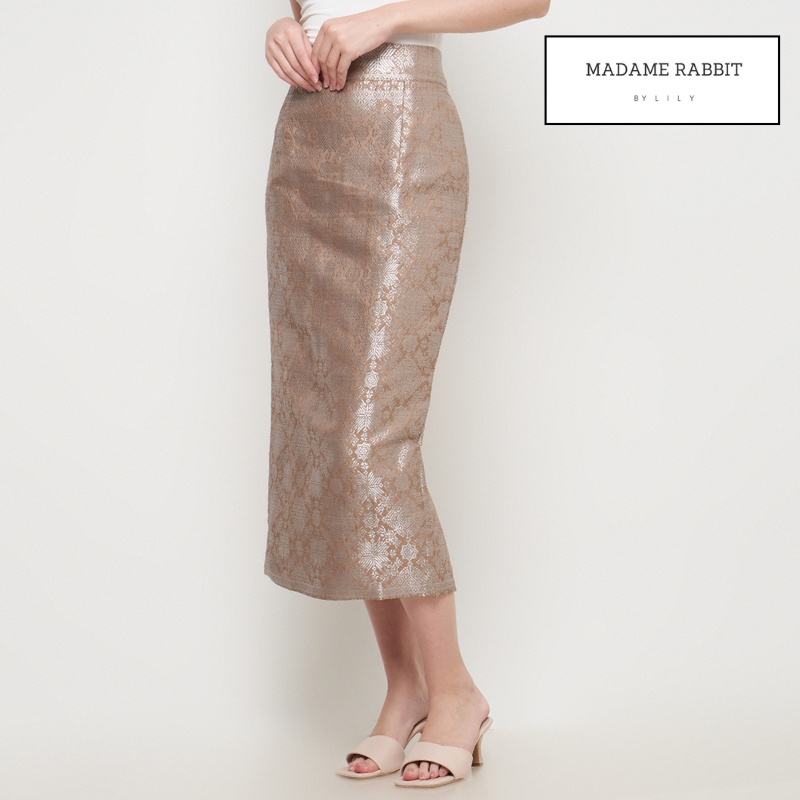 Jual Rok Pesta Songket Madame Rabbit Hazelnut Brown Jahit Butik Rapi ...
