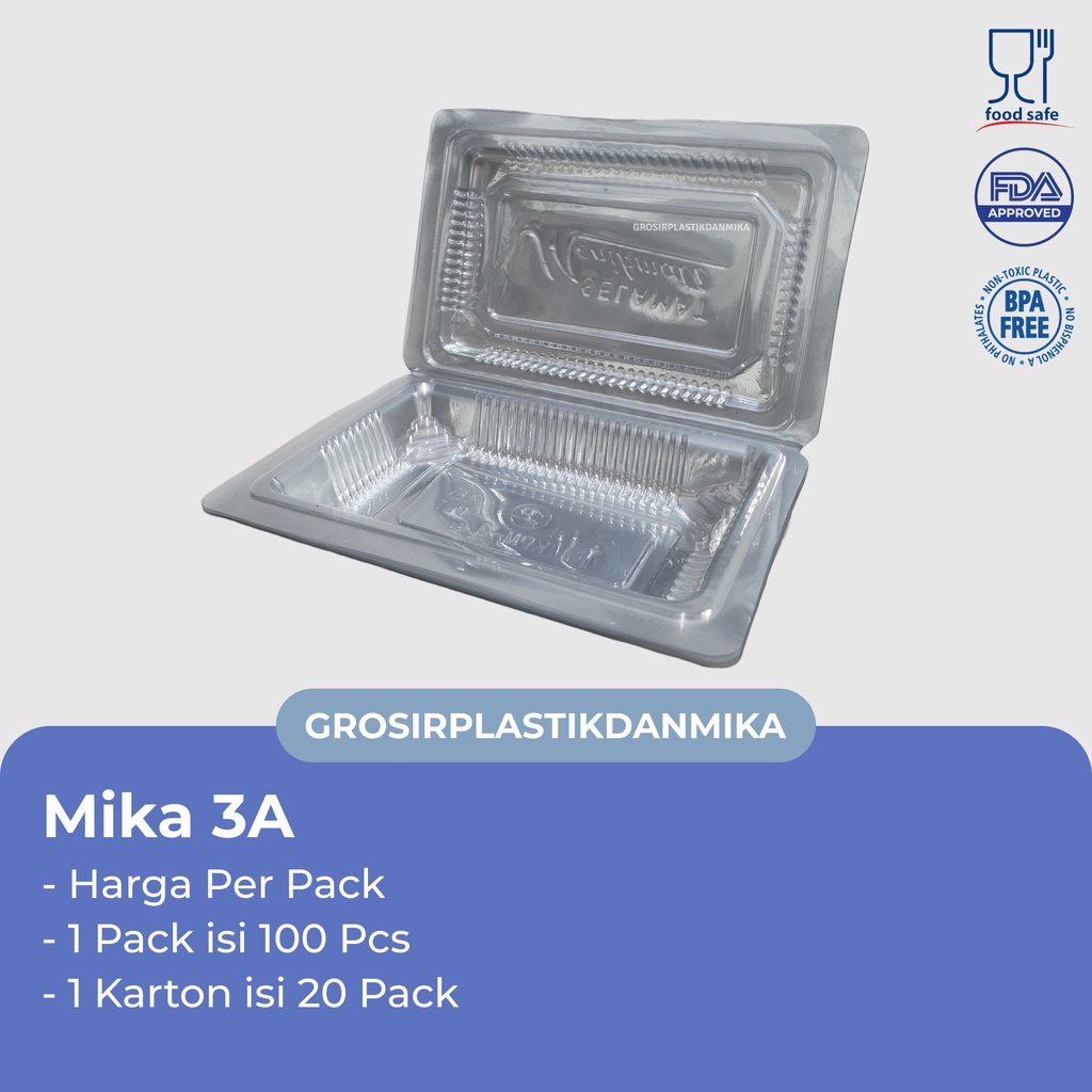 Jual [ 1 Pack ] Mika Plastik Kue 3a Mika 3a Isi 100 Pcs Shopee