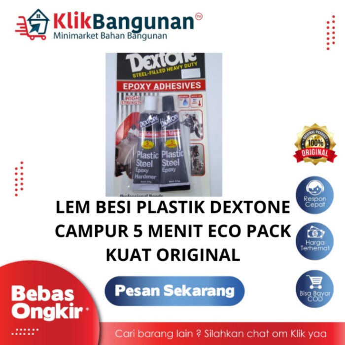 Jual LEM BESI PLASTIK DEXTONE CAMPUR 5 MENIT ECO PACK KUAT ORIGINAL ...
