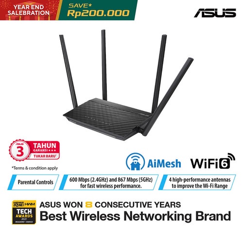Jual ASUS RT-AC1500UHP Dual Band AC1500 High Power WiFi Router with MU ...