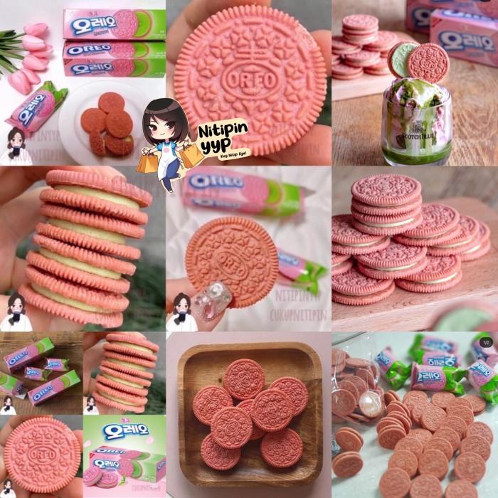 Jual Korean OREO Sandwich Cookies PINK GREENTEA SAKURA MATCHA / CHOCO ...