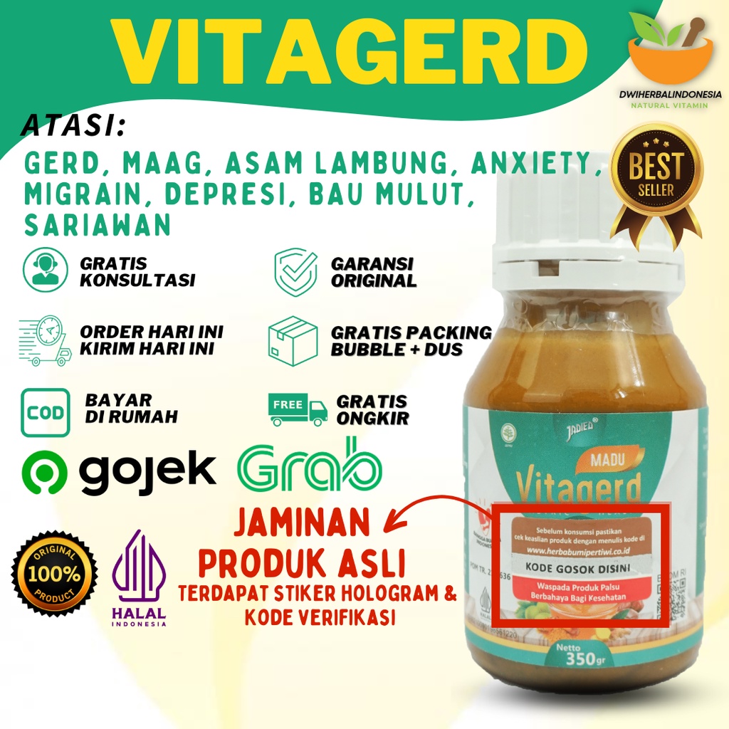 Jual Madu Vitagerd Herbal Vita Gerd Original Asli Obat Gerd Dan Asam