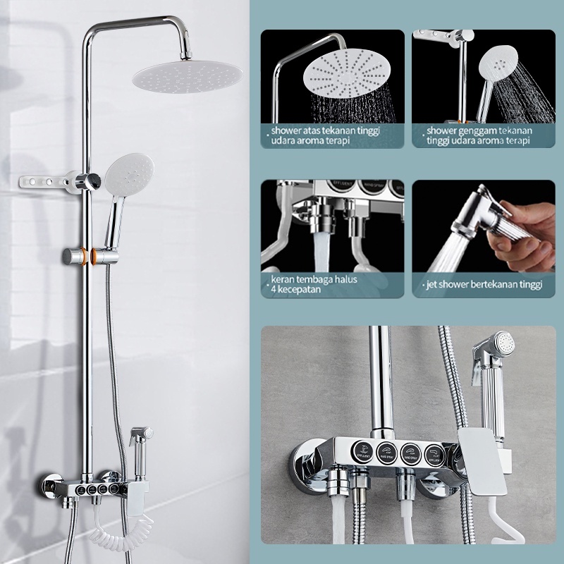 Jual Set Shower 4 in 1 Panas Dingin / hitam shower set 4 fungsi / Set ...